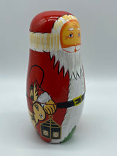 Load image into Gallery viewer, Wooden Nesting Dolls 5 pcs - Santa Claus design.
