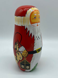 Wooden Nesting Dolls 5 pcs - Santa Claus design.