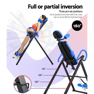 Everfit Gravity Inversion Table Foldable Stretcher Inverter Home Gym Fitness