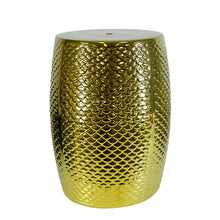 Load image into Gallery viewer, Stool Gold color ceramic garden stool
