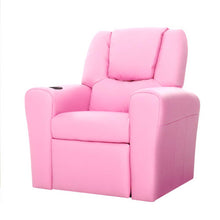 Load image into Gallery viewer, Keezi Kids Recliner Chair Pink PU Leather Sofa Lounge Couch Children Armchair
