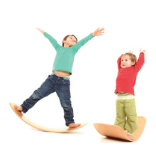 Load image into Gallery viewer, Balance Board for Kids play, Yoga, Pilates, strength training kids and adult sizes natural handmade European Beech wood
