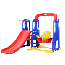 Load image into Gallery viewer, Keezi Kids 3-in-1 Slide Swing with Basketball Hoop Toddler Outdoor Indoor Play
