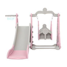 Load image into Gallery viewer, Keezi Kids Slide 170cm Extra Long Swing Basketball Hoop Toddlers PlaySet Pink
