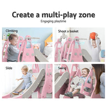 Load image into Gallery viewer, Keezi Kids Slide 170cm Extra Long Swing Basketball Hoop Toddlers PlaySet Pink
