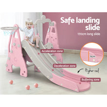 Load image into Gallery viewer, Keezi Kids Slide 170cm Extra Long Swing Basketball Hoop Toddlers PlaySet Pink
