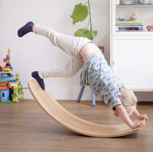 Balance Board for Kids play, Yoga, Pilates, strength training kids and adult sizes natural handmade European Beech wood