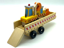 Load image into Gallery viewer, Kids wooden truck with tippers toy diggers and tilt tray
