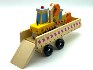 Kids wooden truck with tippers toy diggers and tilt tray
