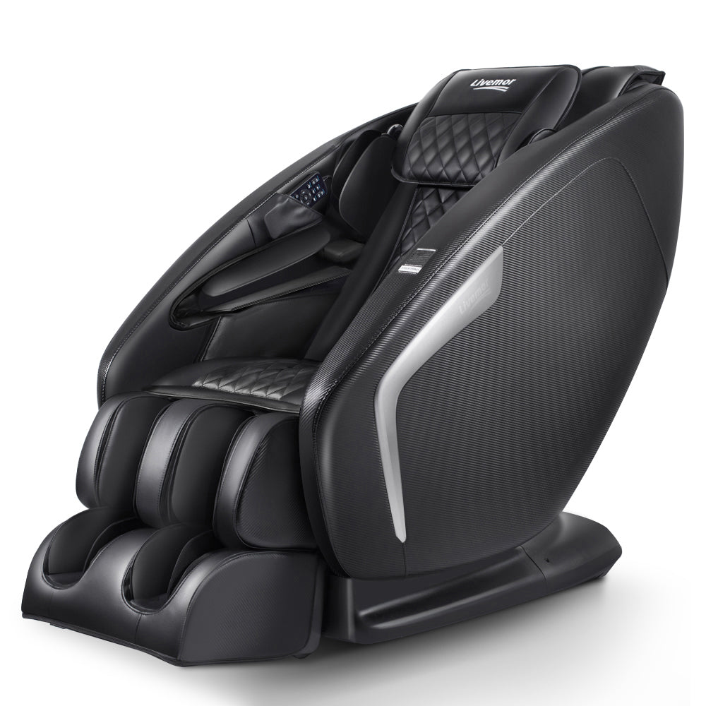 Livemor 3D Electric Massage Chair Shiatsu Kneading Massager Zero Gravity Large Black.