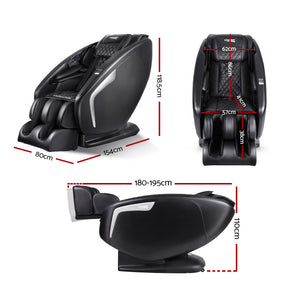 Livemor 3D Electric Massage Chair Shiatsu Kneading Massager Zero Gravity Large Black.