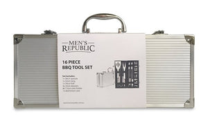 Fathers Day Gift Men's Republic 16 Piece BBQ Set in Aluminium Case