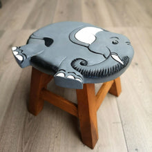 Load image into Gallery viewer, Kids Chair Wooden Stool Animal ELEPHANT Theme Children’s Chair and Toddlers Stepping Stool.
