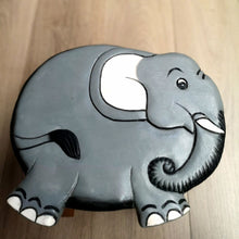 Load image into Gallery viewer, Kids Chair Wooden Stool Animal ELEPHANT Theme Children’s Chair and Toddlers Stepping Stool.
