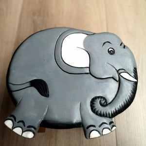 Kids Chair Wooden Stool Animal ELEPHANT Theme Children’s Chair and Toddlers Stepping Stool.