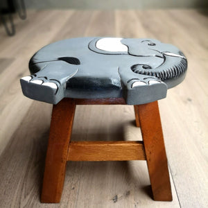 Kids Chair Wooden Stool Animal ELEPHANT Theme Children’s Chair and Toddlers Stepping Stool.