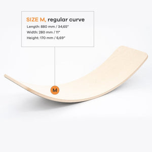 Balance Board for Yoga, Pilates suitable for toddlers, kids, adults-100% handcrafted European beech wood, natural Clear  base