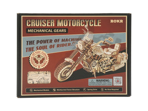 Model 3D Wooden Motorbike Cruiser  Scale:1:32 Puzzle Assembly Model Building Kits for Teens, Adults from 13 to 99 years