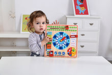 Load image into Gallery viewer, Childs learn the calendar and clock time playset with adjustable tabs and settings learning tool
