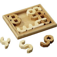 Load image into Gallery viewer, Tricky Numbers, Bamboo Puzzle brain teaser puzzle, wood, handmade 3D puzzle-sort into correct order
