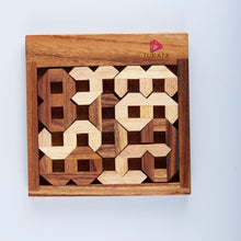 Load image into Gallery viewer, Tricky Numbers, Bamboo Puzzle brain teaser puzzle, wood, handmade 3D puzzle-sort into correct order
