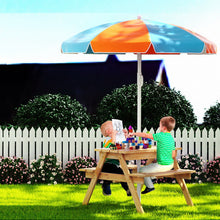 Load image into Gallery viewer, Keezi Kids Outdoor Table and Chairs Picnic Bench Set Umbrella Water Sand Pit Box
