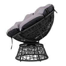 Load image into Gallery viewer, Outdoor Papasan Chairs Table Lounge Setting Patio Furniture Wicker Black
