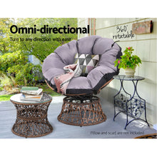 Load image into Gallery viewer, Gardeon Outdoor Papasan Chairs Table Lounge Setting Patio Furniture Wicker Brown
