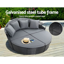 Load image into Gallery viewer, Gardeon Outdoor Lounge Setting Patio Furniture Sofa Wicker Garden Rattan Set Day Bed Black
