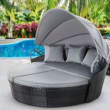 Load image into Gallery viewer, Gardeon Outdoor Lounge Setting Patio Furniture Sofa Wicker Garden Rattan Set Day Bed Black
