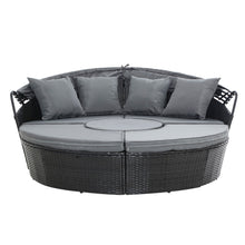 Load image into Gallery viewer, Gardeon Outdoor Lounge Setting Sofa Patio Furniture Wicker Garden Rattan Set Day Bed Black
