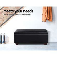Load image into Gallery viewer, Artiss Faux PU Leather Storage Ottoman - Black
