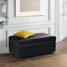 Load image into Gallery viewer, Artiss Faux PU Leather Storage Ottoman - Black

