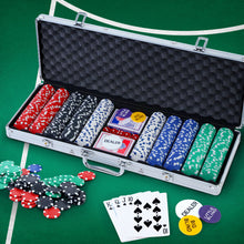Load image into Gallery viewer, Poker Chip Set 500PC Chips TEXAS HOLD'EM Casino Gambling Dice Cards

