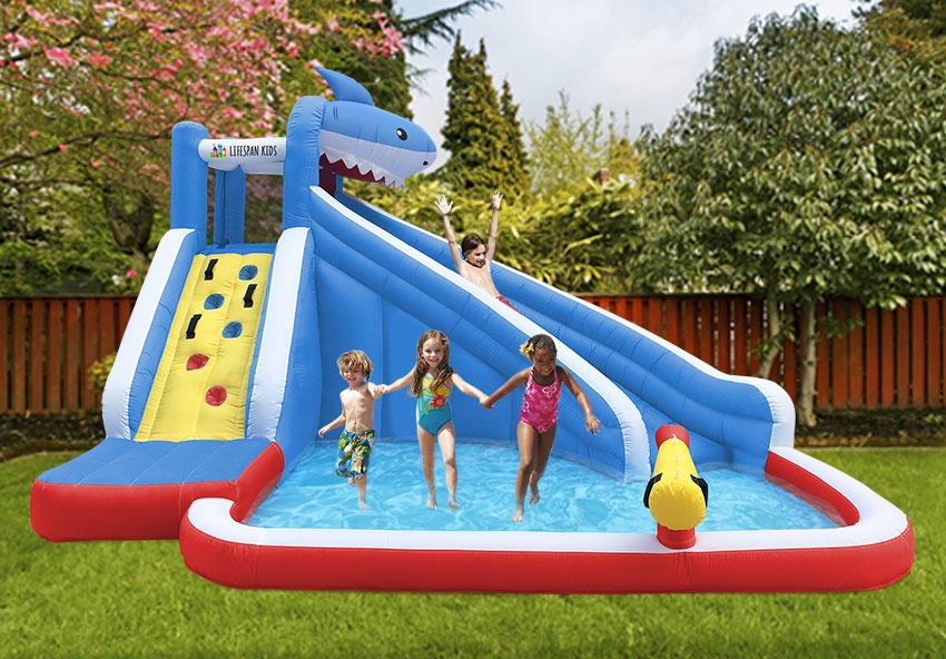 Inflatable Sharky Slide & Splash Inflatable-children's outdoor party fun