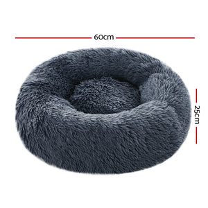 Pet bed Dog Cat Calming Pet bed Small 60cm Dark Grey Sleeping Comfy Cave Washable