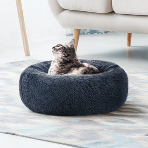 Pet bed Dog Cat Calming Pet bed Small 60cm Dark Grey Sleeping Comfy Cave Washable