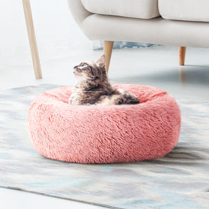 Pet bed Dog Cat Calming Pet bed Small 60cm Pink Sleeping Comfy Cave Washable