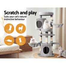 Load image into Gallery viewer, i.Pet Cat Tree Tower Scratching Post Scratcher Wood Condo House Toys Bed 123cm-4
