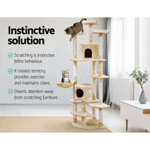 Load image into Gallery viewer, i.Pet Cat Tree 203cm Trees Scratching Post Scratcher Tower Condo House Furniture Wood Beige-10
