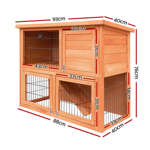 iRabbit Hutch Hutches Large Metal Run Wooden Cage Chicken Coop Guinea Pig