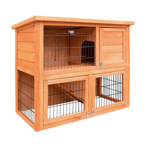 iRabbit Hutch Hutches Large Metal Run Wooden Cage Chicken Coop Guinea Pig