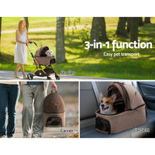 Load image into Gallery viewer, i.Pet Pet Stroller Dog Pram Large Cat Carrier Travel Pushchair Foldable 4 Wheels-4
