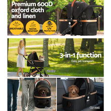 Load image into Gallery viewer, i.Pet Pet Dog Stroller Pram Large Cat Carrier Travel Pushchair Foldable 4 Wheels-4
