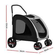 Load image into Gallery viewer, i.Pet Pet Dog Stroller Pram Large Carrier Cat Travel Foldable Strollers 4 Wheels-1
