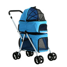 Load image into Gallery viewer, Pet Stroller Dog Pram Large Cat Carrier Travel Foldable 4 Wheels Double
