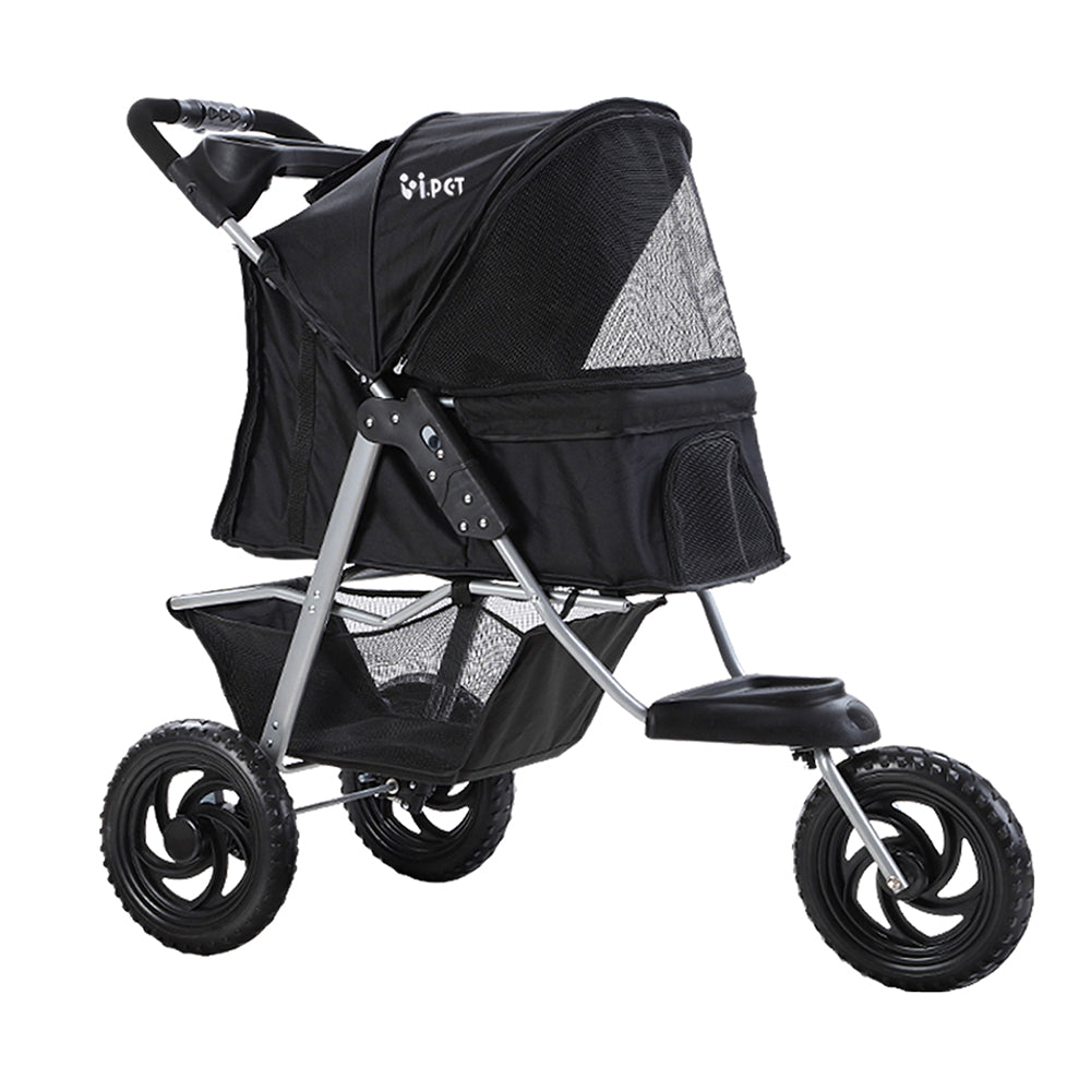 Pet Stroller Dog Carrier Foldable Pram Large Black