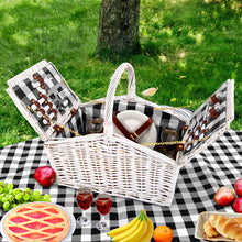 Load image into Gallery viewer, Alfresco 2 Person Picnic Basket Vintage Baskets Outdoor Insulated Blanket

