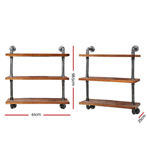 Artiss Display Shelves Wall Brackets Bookshelf Industrial DIY Pipe Shelf Rustic