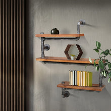 Load image into Gallery viewer, Artiss Display Shelves Rustic Bookshelf Industrial DIY Pipe Shelf Wall Brackets
